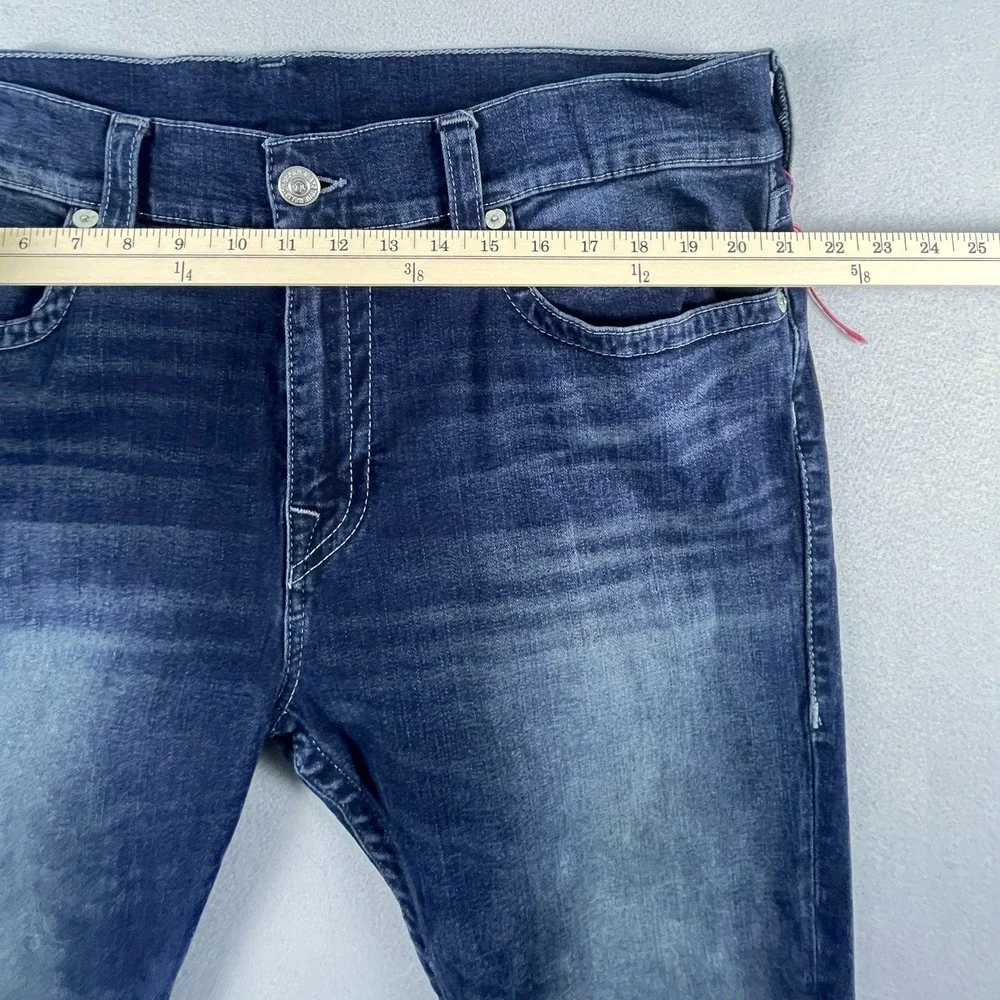 True Religion‎ Jeans Men 40 Blue Rocco Relaxed Skinny No Flap Dark Wash NWOT